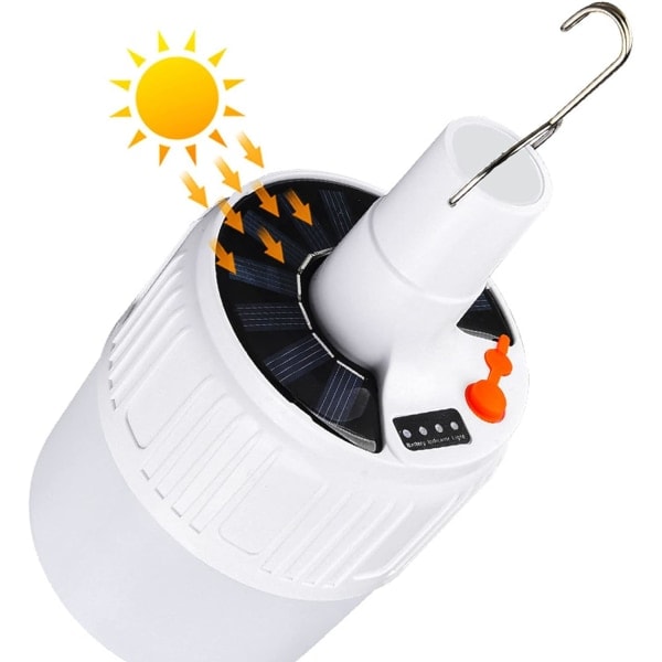 Campinglykta Tältlampa USB Uppladdningsbar Solcellscampinglykta