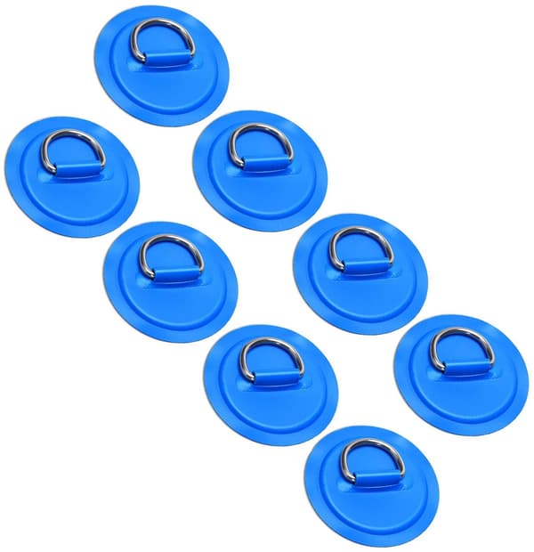 PVC paddelbräda D-ringlappar, 8-pack, 8cm, SUP kajak/uppblåsbara båttillbehör, blå.