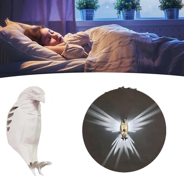 Eagle 3D LED Vägglampa, Sovrum Hall Bar Dekorativ Nattlampa, Vit