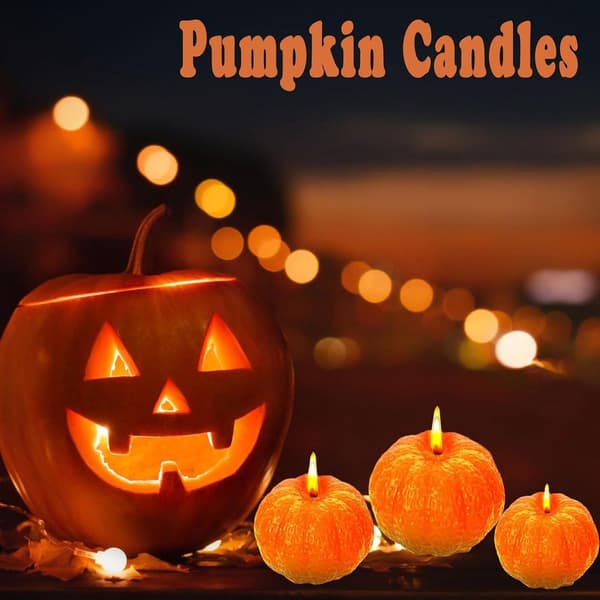 3D Pumpa Silikonformar för Ljus/Tvål, Liten/Mellan/Stor & 3-håls Mini-pumpa, DIY Halloween/Höst