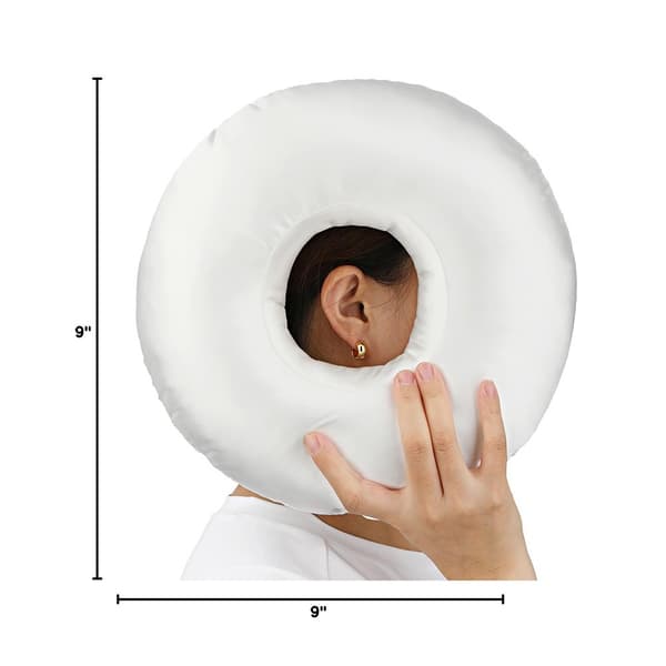 Perforerad Öronkudde för Lindring av Öronsmärta, Justerbar Fyllning Donutkudde för Sidosovare, Minskar Örontrycket (Vit)
