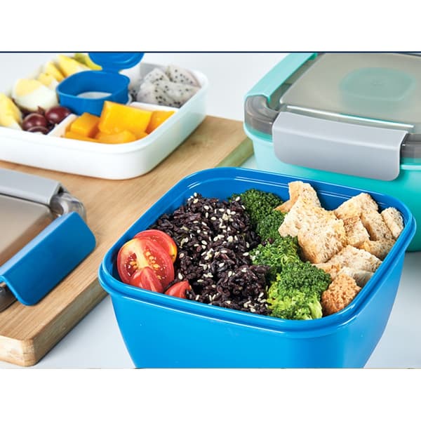 Matlåda med fack - matlåda för vuxna och barn - salladslåda - bento box (rosa)
