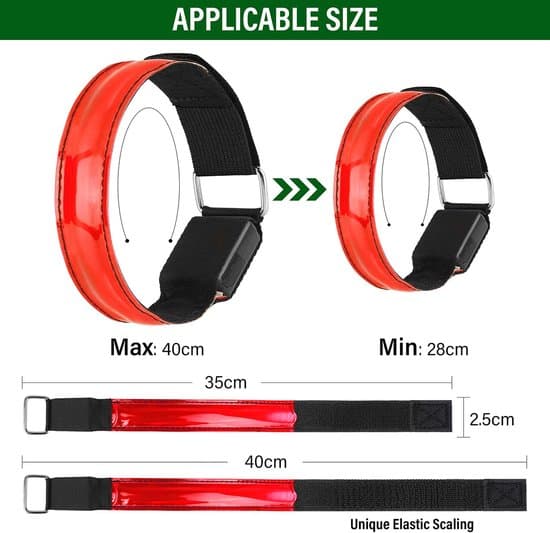 USB Uppladdningsbart LED Armband - Reflexband för Säkerhet 2-pack - Perfekt för Löpning & Utomhussporter - Flerfärgsdisplay - Justerbart