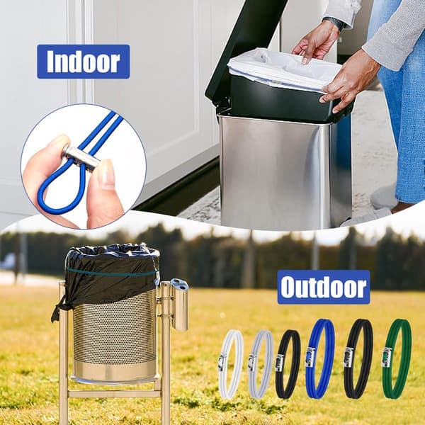 Sopkorgsremmar, 6-pack, 70 cm omkrets, passar 13-30 gallon sopkorgar.