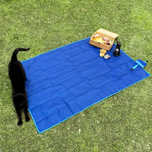 Sandtät strandpicknickfilt, 200×210cm, utomhus musikfestival camping, blå