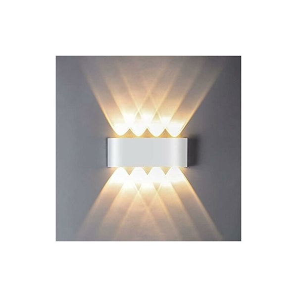 8W LED Vägglampa, 3000K Varmvitt Ljus, IP65 Vattentät Vägglampa, Modern LED Armatur i Aluminium, Lämplig för Inom- och Utomhusbruk