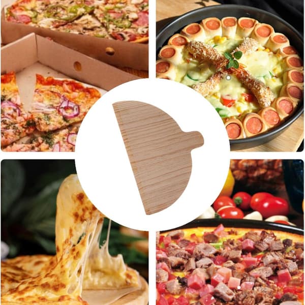 Pizzaserveringsbräda - Köksredskapsset - Bröd och bakverk - Multifunktionell design - 2 delar - Träfärg