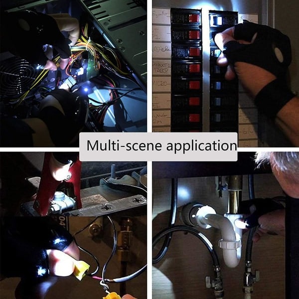 LED Ficklampshandskar, Present till Män, Handsfree-belysning för Fiske