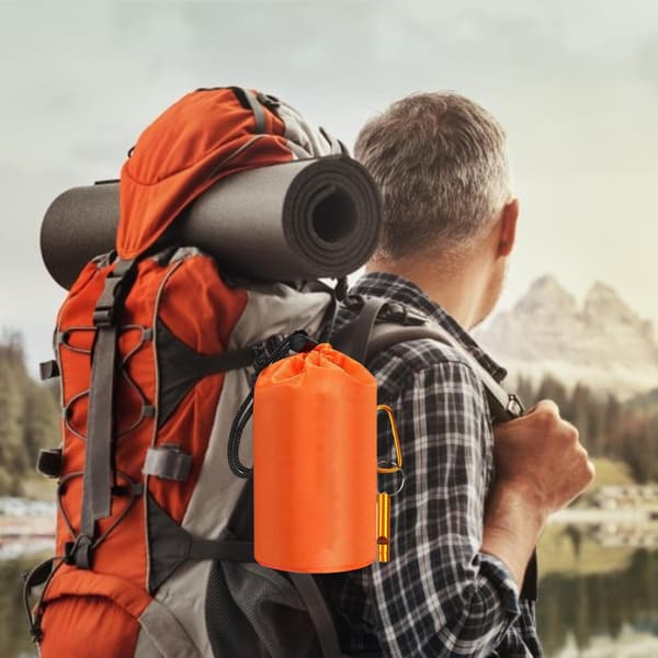 4 st/set Nödsövsäck Lätt Överlevnadssovsäckar 26 Micron Orange Bärbar Termisk Sovsäck för Camping Vandring