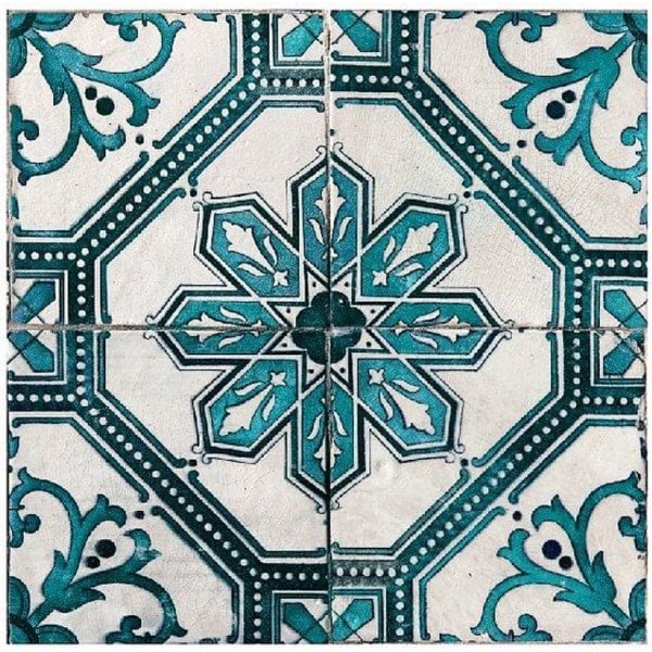 Marrakech Turkos Självhäftande kakeldekor 12 st