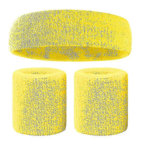 Svettbandsset Färgglada Hårband Armband Elastiskt Atletiskt Svettabsorberande Svettbandsset För