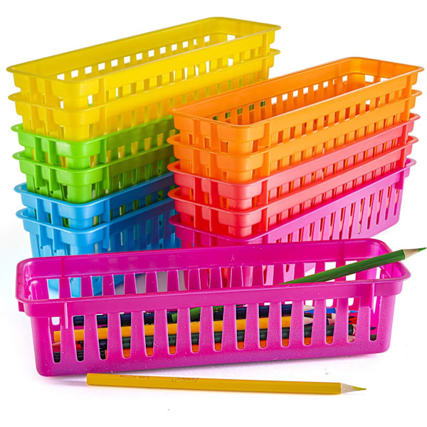 SAYTAY Klassrum Pennorganisatör Pennkorg eller Kritkorg, Olika Färger (12-pack) ST-001