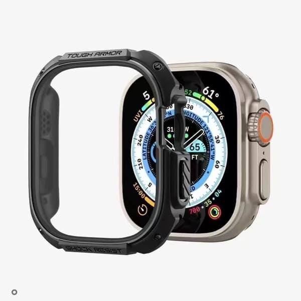 Apple Watch Ultra 49 mm Skal Rugged Armor Mörkgrå--Klockskal