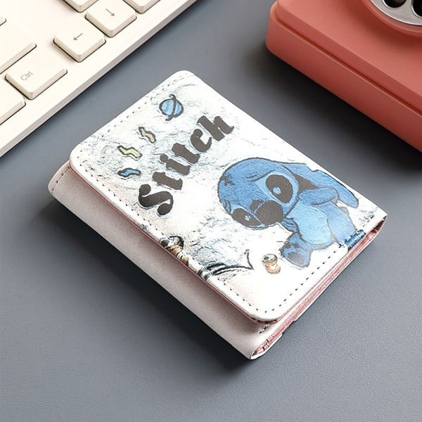 Tecknad Lilo Stitch Kortplånbok Kawaii Mönster PU Läder Plånbok A1