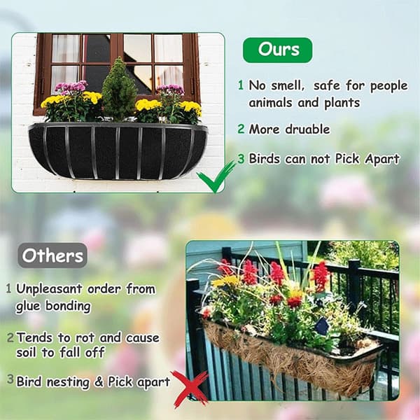 Blomkrukafoder - Koniska Blomkrukafoder - Ersättningsfoder i Filt, Vattentätt Växtmatta Set (3-pack, Svart)