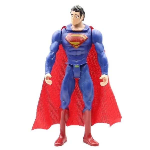 6-pack Marvel DC Superhjälte PVC Actionfigurer Superman Iron-Man Captain America Batman Hulk Thor Leksaksset Dockor Leksaker Barn Fans Gåva [HK]