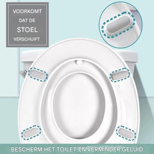 Universal toalettsitsskydd (6 delar), halkfritt, dämpande, slitstarkt, grått.