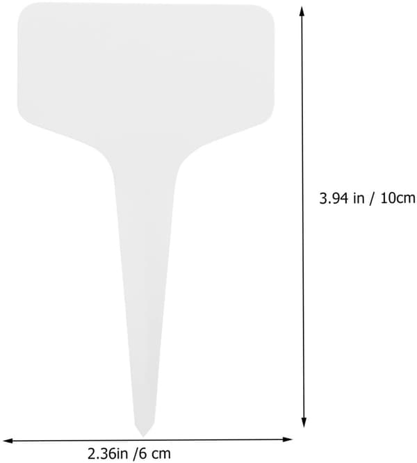 100-pack T-formade vattentäta växtetiketter, markörer för krukväxter, vita.