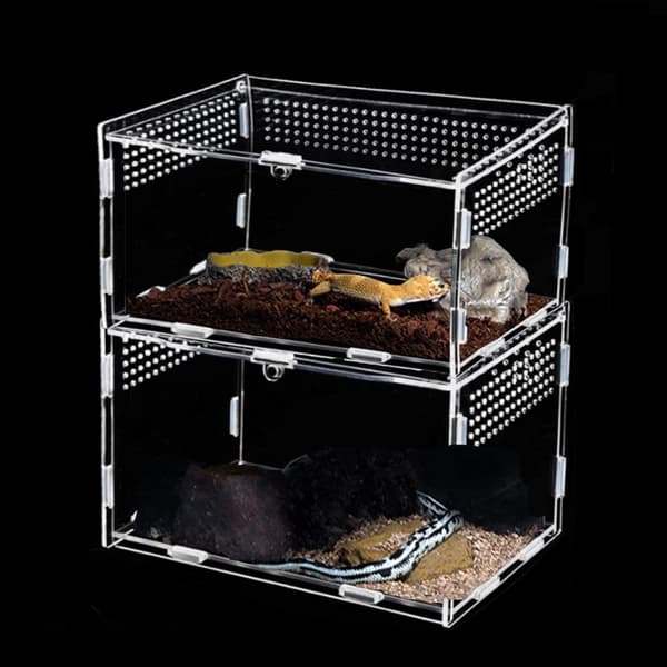 Snigel mini avelslåda, akryl transparent transportbox, snigel, spindel, gecko, hamster, orm, sköldpadda avelslåda glas, insekt avelslåda