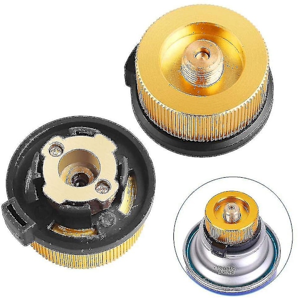 2-pack Camping Gas Adapter med automatisk avstängning för Butanbehållare till skruvgaspatron