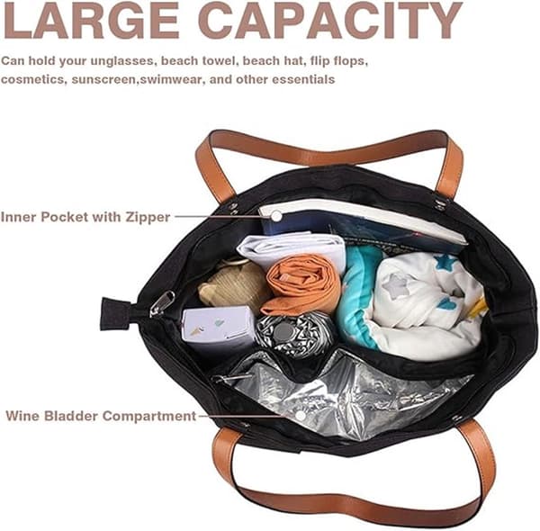 Golfbag/dryckesväska med isolering, perfekt för att hålla drycker svala under utomhuspicknickar, grå-röd
