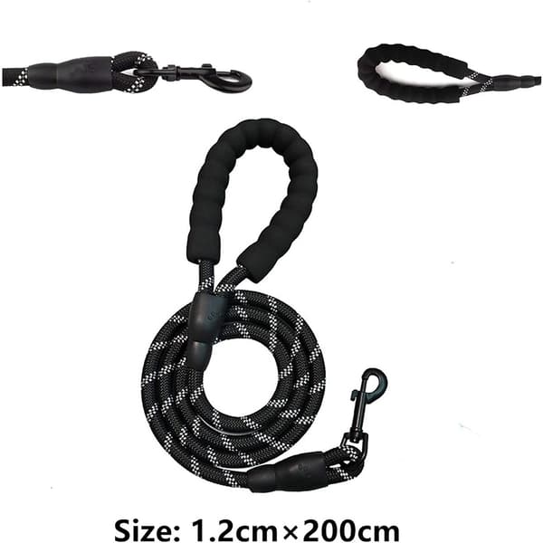 Hundkoppel - Hundkedja - Hundkoppel - 2m Rep - Svart