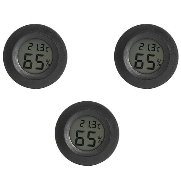 Digital Mini Termometer och Hygrometer med LCD-display, 3-pack, Mäter Temperatur och Luftfuktighet, för Kylskåp, Akvarium, -50°C~+70°C (3-pack)