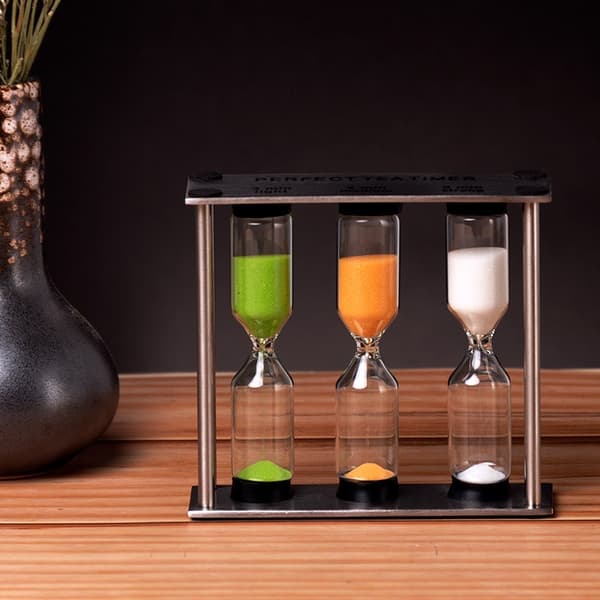 Te-bryggningstimer - 3, 4, 5 minuter - Timglasform - Perfekt tebryggning - Stilrent timglas