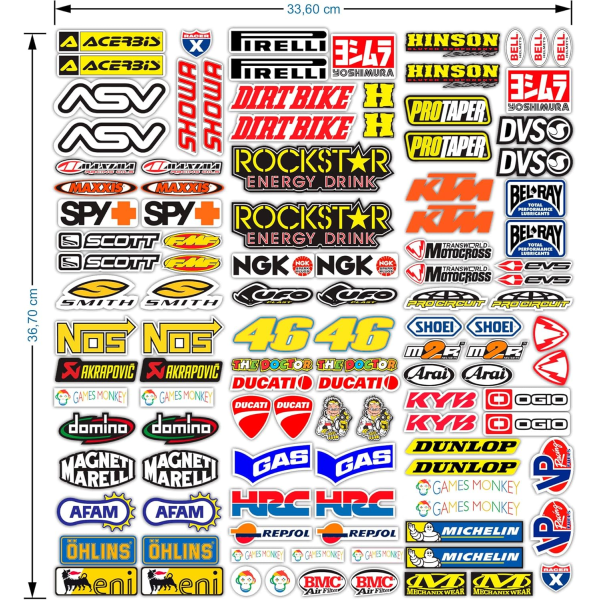 Motorcykeldekaler sponsor 113 dekaler motocross grafik cykel 36x33 cm