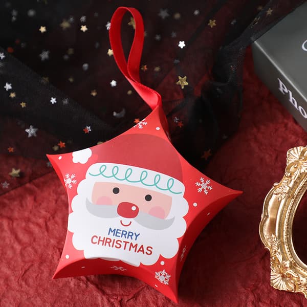 Kreativ julklappsförpackning, godislåda för julafton, 10 stycken, stjärnformad presentförpackning, jul-temafest presentförpackning, 003 3