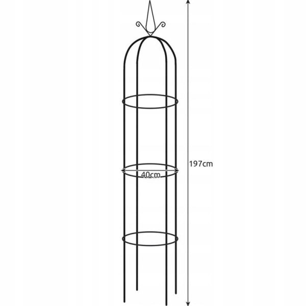 TG Växtstöd Obelisk - 197 cm hög spaljé svart