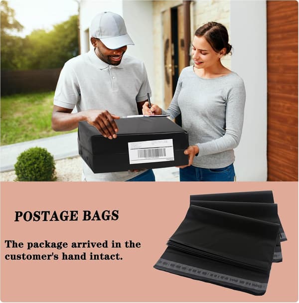 50 st Poly Mailing Kuvert - Svarta Självhäftande Postpåsar för Kläder och Textilförpackning