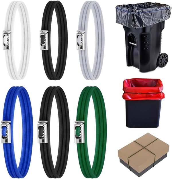 Sopkorgsremmar, 6-pack, 70 cm omkrets, passar 13-30 gallon sopkorgar.