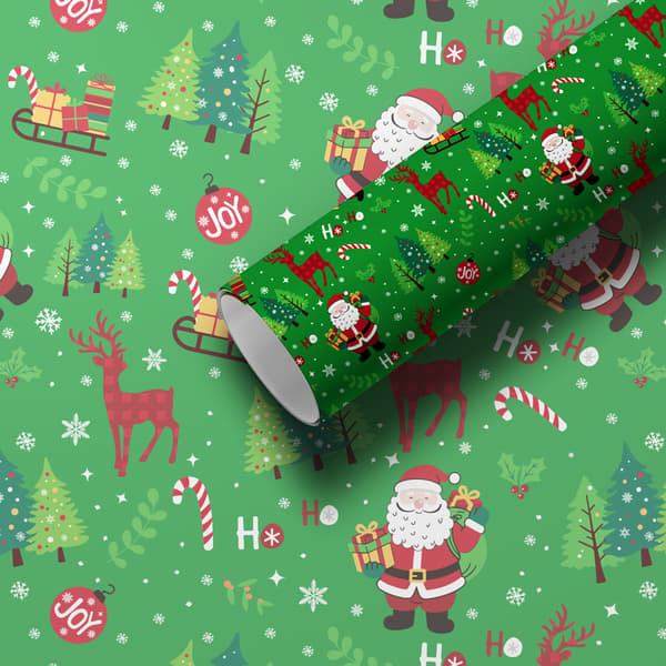 Julklappspapper, presentpapper, julaftons födelsedagspresentförpackningspapper, 50 × 70 cm, 004 4