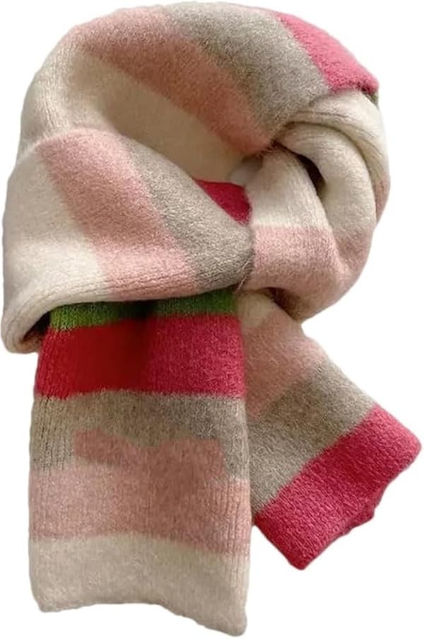 1 randig scarf - färgblock randig scarf - benvit