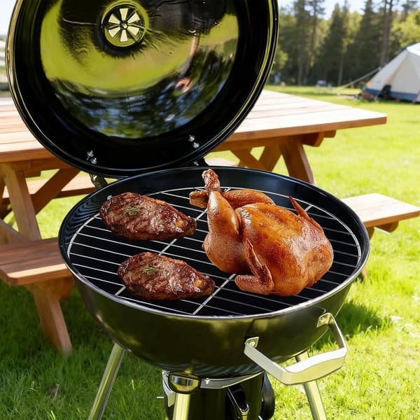 Runt grillgaller i rostfritt stål, 30 cm diameter, för camping/picknick