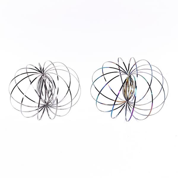 Magic Flow Armband - 3D Regnbågsfjäder Metall Interaktiv Ring, 2-pack