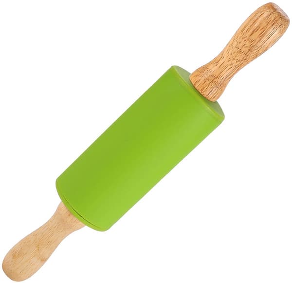 Mini non-stick silikonkavelset (2 delar), 23×4.5×4.5cm, för bakning, fondantpyssel, blå.