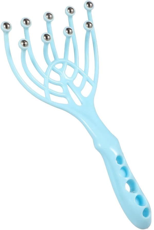 Rullande kloformad handhållen hårbottenmassager, 9×19×2cm, för hårbotten-, axel-, nack- och kroppsmassage, rosa.