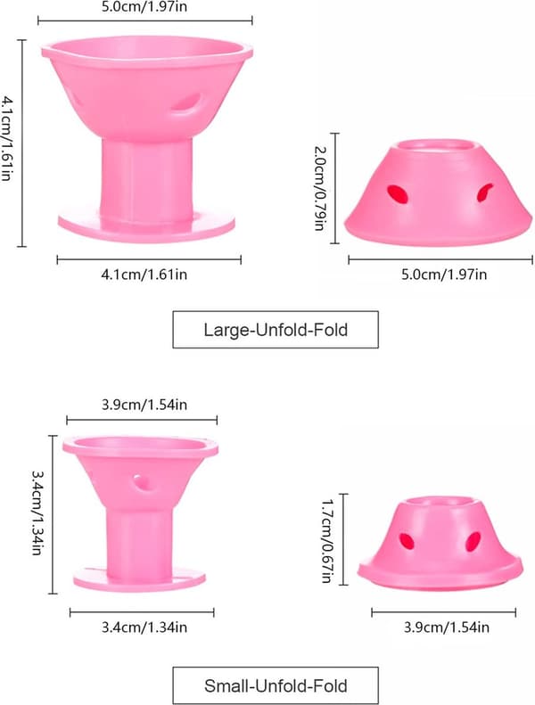 Silikon Hårkrullare - Värmelöst Locktångsset - Rosa - 20 Delar