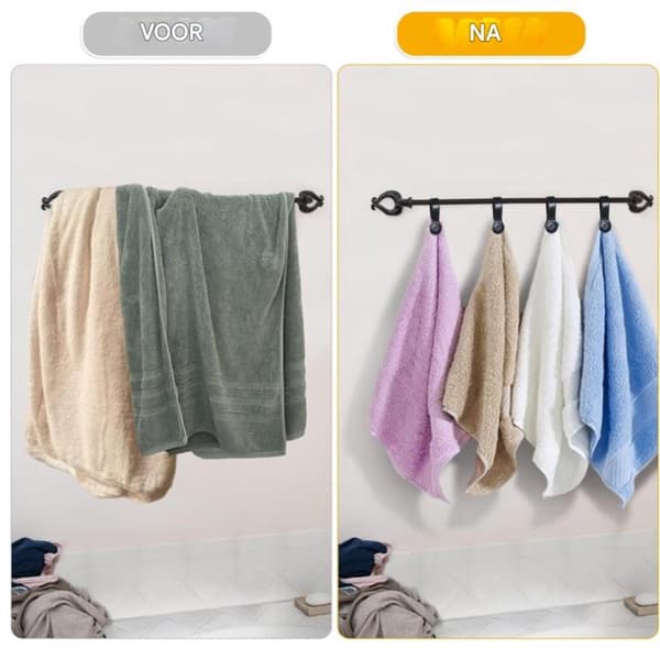 4-delat vävt handdukskroksset, för hemmabruk i sovrum, kök och badrum, beige.