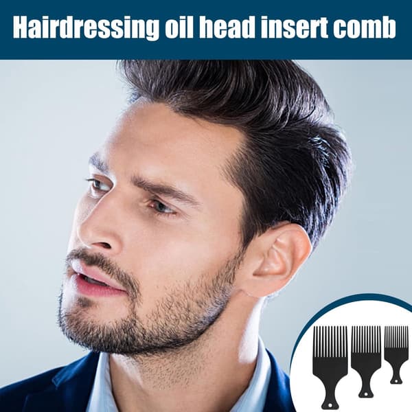 Professionell hårstylingkam 3-delat set, för styling av lockigt och långt hår peruker, svart.