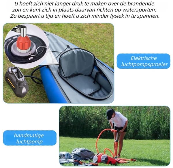 2-delad uppblåsbar Stand-Up Paddle Board (SUP) pumpadapter - Paddle Board ventil till kajakventiladapter - Bilpump uppblåsningsadapter - Orange