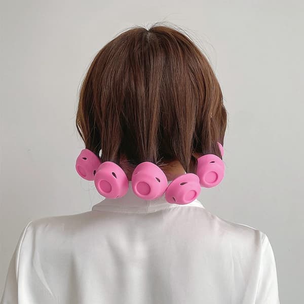 Silikon Hårkrullare - Värmelöst Locktångsset - Rosa - 20 Delar