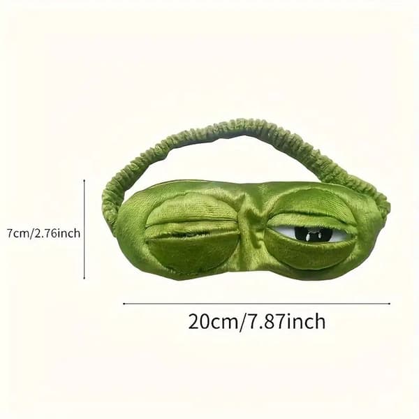 Mjuk 100% mörkläggande sovmask, grön groda, barn/flickor/vuxna, resor