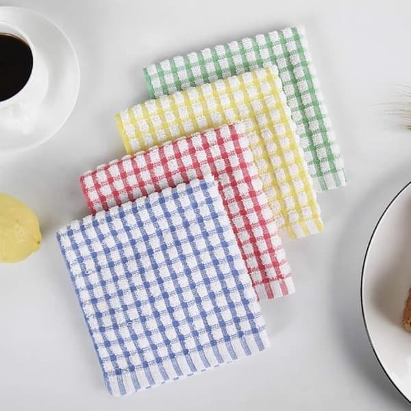 Diskhandduk Set 8 Delar - Diskhandduk - Disktrasor - Rengöringsdukar - Mikrofiberrengöringsdukar - 30x30cm - bomull - röd*2+gul*2+blå*2+grön*2
