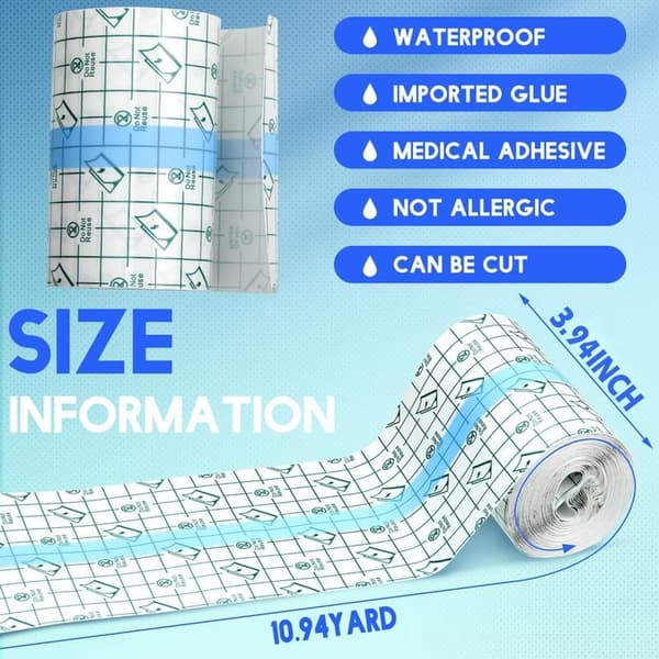 10 cm x 10 m – Vattentätt transparent sårförband