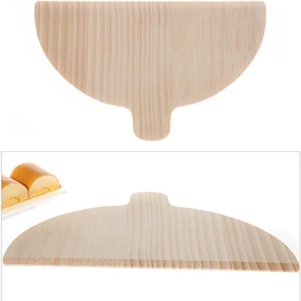 Pizzaserveringsbräda - Köksredskapsset - Bröd och bakverk - Multifunktionell design - 2 delar - Träfärg