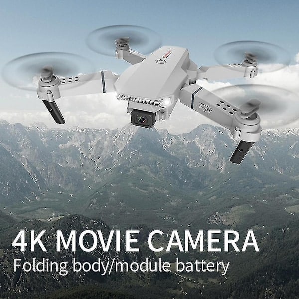 E88 Pro Kameradrönare för Vuxna och Barn, 4K HD Wifi FPV Drönare, Vikbar RC Quadcopter för Nybörjare, Leksaker Presenter med 3 Batterier