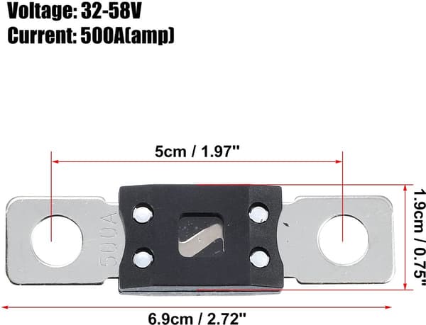 Dailygoody Bil/Båt-säkringar, 5-pack, 500 A, 32 V, kortslutningsskydd
